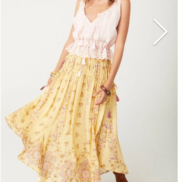 Spell Rebel Spirit Tassel Maxi Skirt Daffodil, Med - Picture 2 of 8